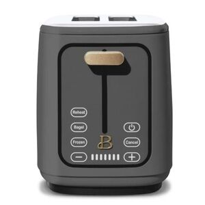 Beautiful 2 Slot Toaster with Touch-Activated Display, Oyster Gray.